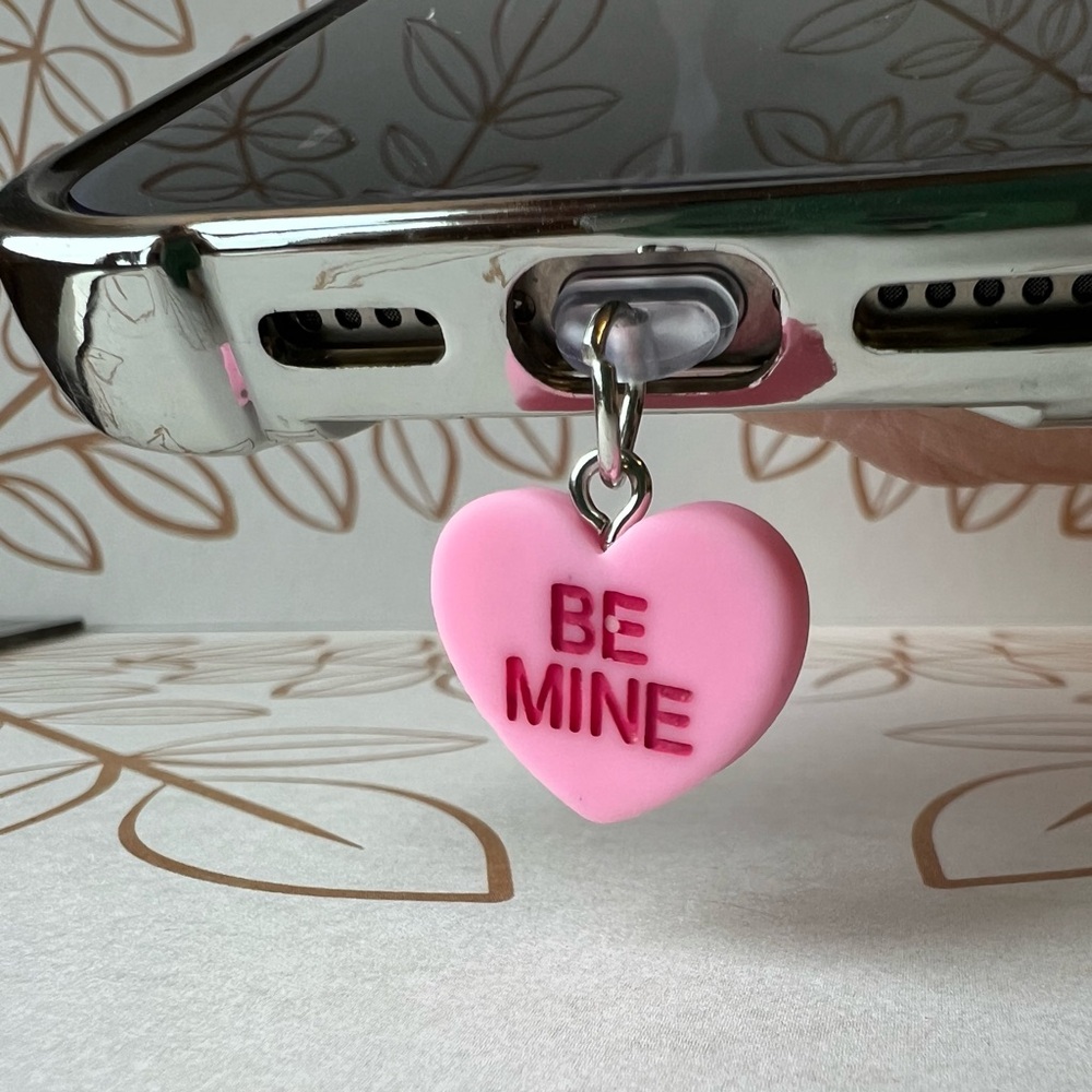 Candy Heart Phone Dust Plug / Phone Charm -  C Port